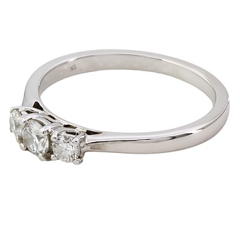 18ct white gold Diamond 3 stone Ring size O